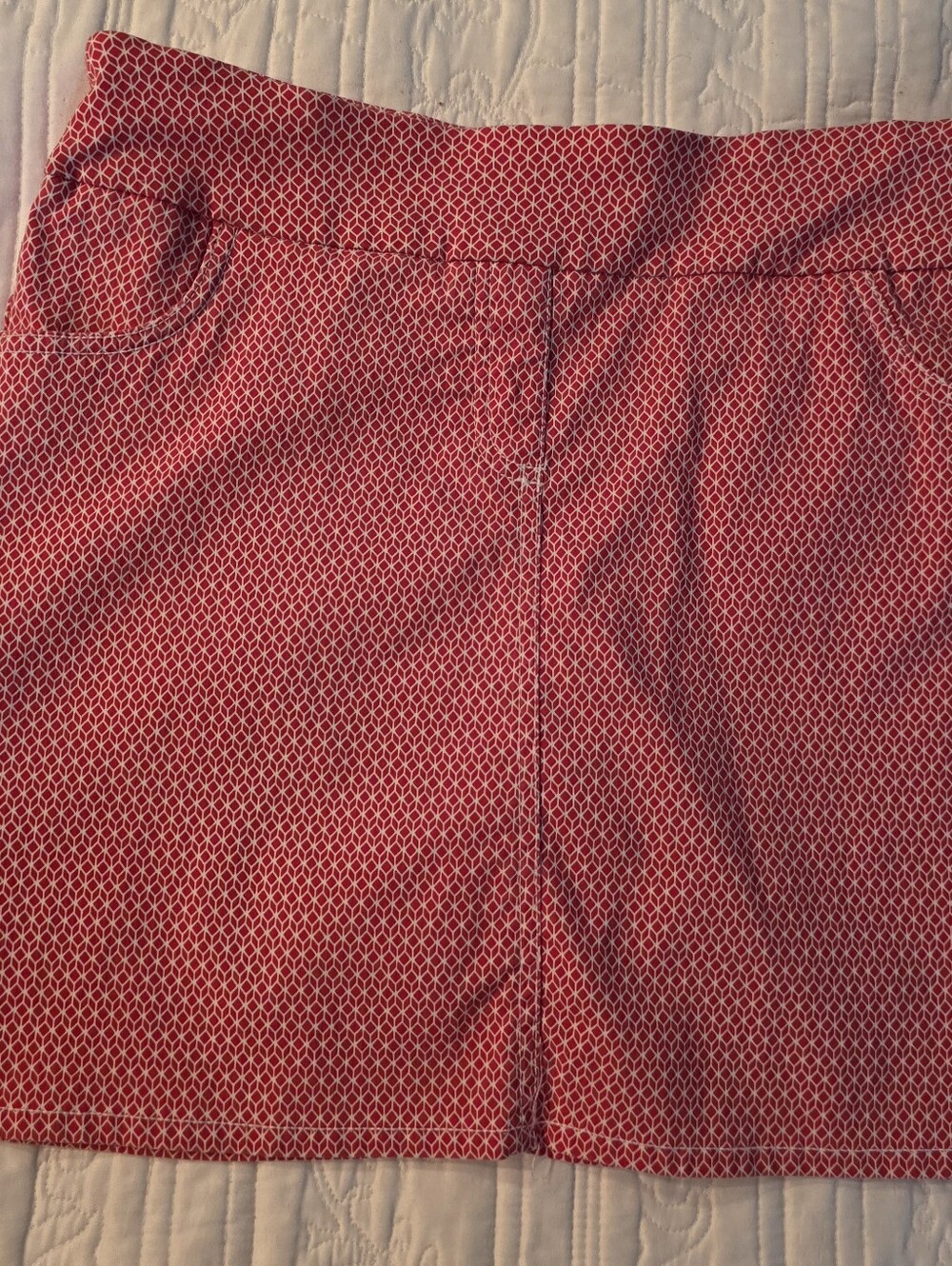 Attyre Red& White NewYork Chain Print Pull-on Skort Sz 6